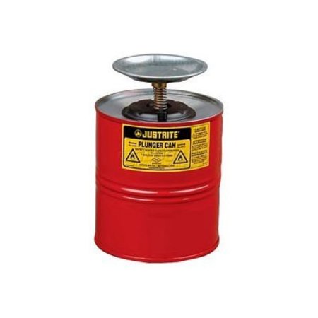 Justrite Justrite Safety Plunger Can - 4 Quart Steel,  10308